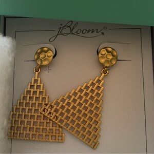 J Bloom gold dangle earrings